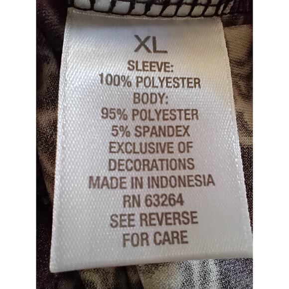 CATO'S Women's Beaded Blouse XL Polyester Spandex Black Cream Boho - Picture 7 of 7